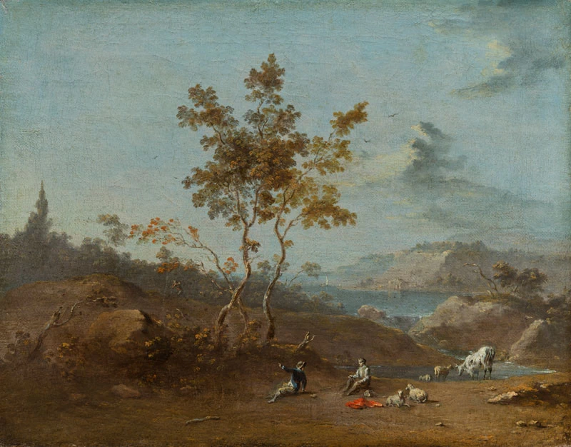 Paesaggio con pastori in riva a un lago - Galleria Nazionale di Praga